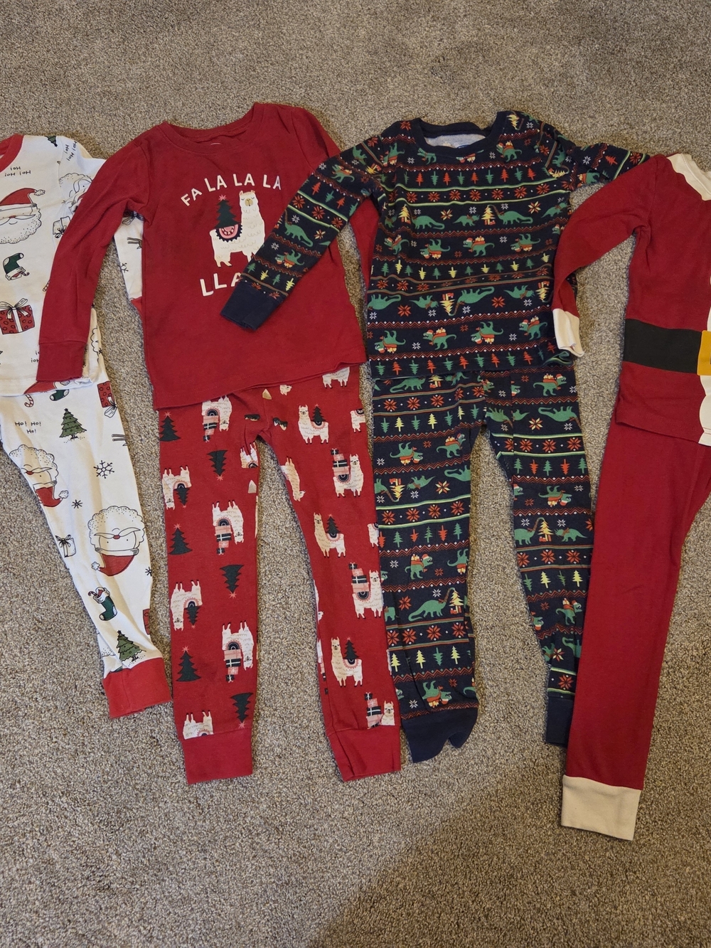 Old Navy Red Llama Holiday Kids Pajama Set